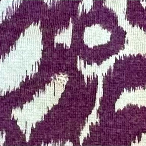 Boden 100% Wool Button-Up Cardigan in Purple & Blue Swirls w/ Suede Placket, 6 - Picture 16 of 16